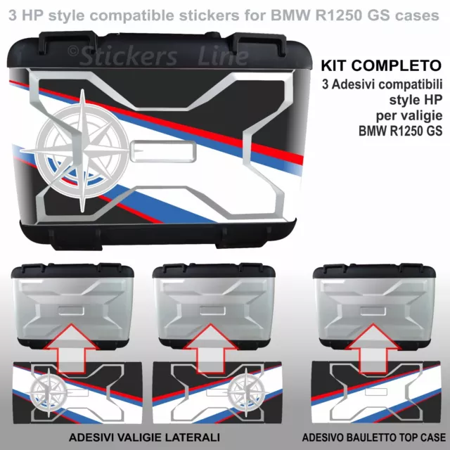 KIT 2 ADESIVI valigie vario BMW R1250 GS HP LC borse rosa dei venti K50 dal  2013 EUR 31,90 - PicClick IT