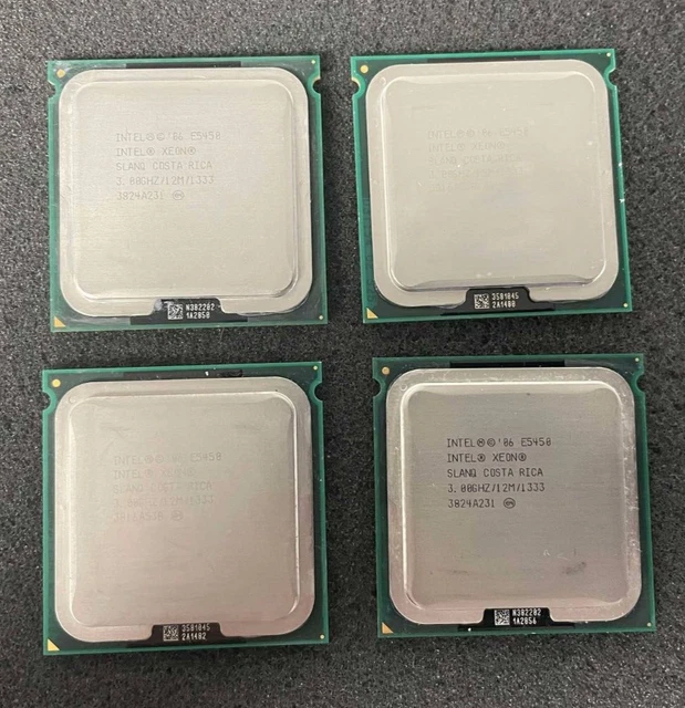 4x Intel Xeon E5450 3.0Ghz Quad Core 12M LGA 771 1333MHz 80W SLANQ CPU Processor