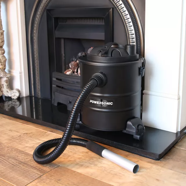 Powersonic 20L Fireplace Ash Vacuum Cleaner Hoover Wood Burner Blower Vac 1200W