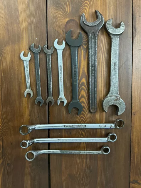 Job Lot Of Vintage Spanners By GORDONS BEDFORD Etc