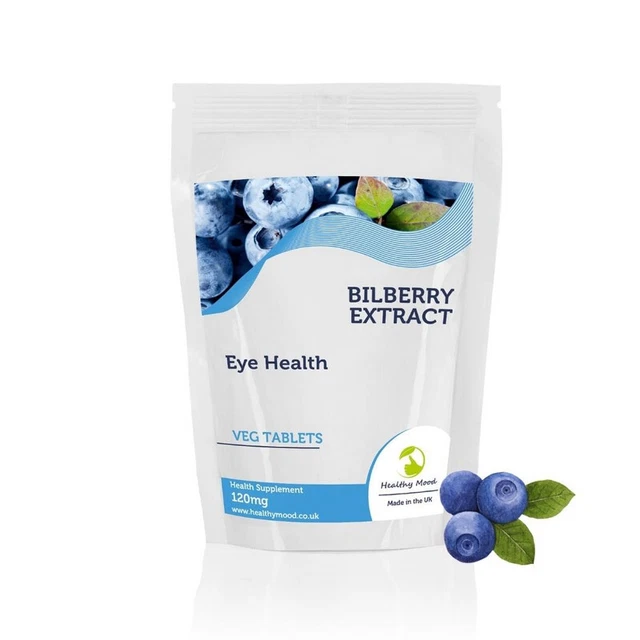 Comprimés Extrait De Myrtille 2000mg Oxford Vitality - Santé Des Yeux, 100% Naturel, Végétalien