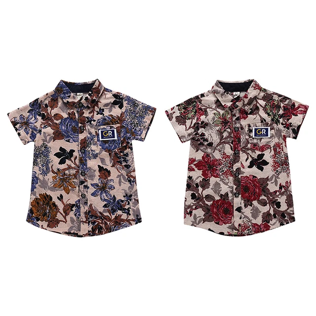Abbigliamento bambino casual stampa pianta floreale camicie bambino tempo libero moda top
