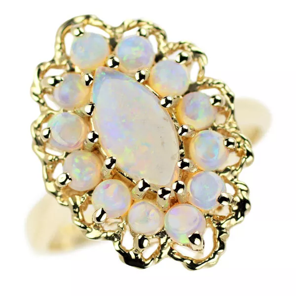 K14YG opal ring - Auth free shipping from Japan- Auth SELBY_JAPAN