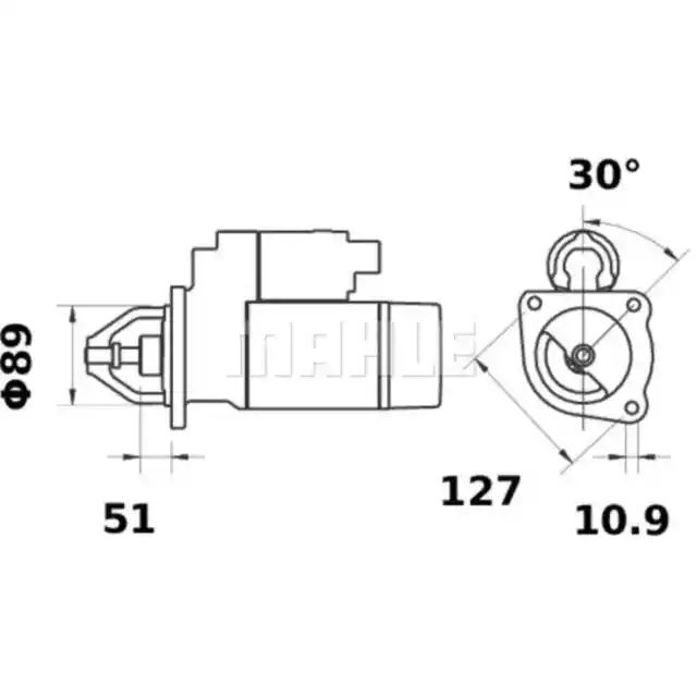 Starter MAHLE MS 191 für Mercedes-Benz T2/L T2/Ln1 Kipper Triebkopf