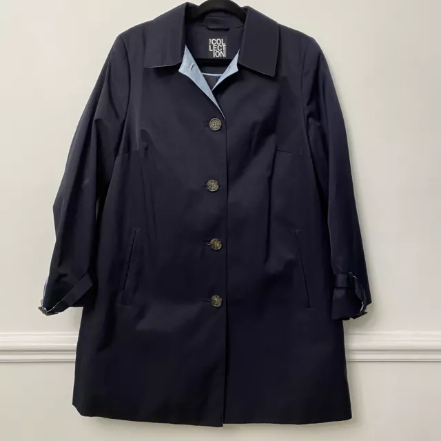 The Collection By Debenhams Women's  Navy Blue SIze 16 Rear Pleated Trench Coat