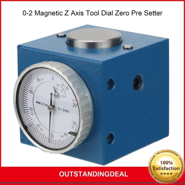 Magnetic Z Axis Tool Dial Zero Pre Setter .0004" Gage Offset CNC Metric Range sz