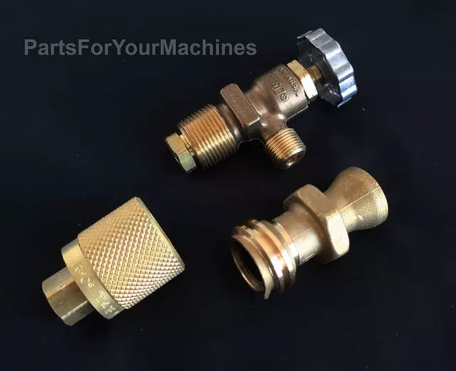 Lpg/Propane Tank Shut Off Valve, Male & Female Coupler Kit By Rego, Made In Usa
