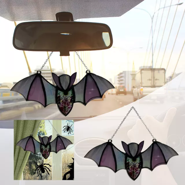 Halloween Bat Stained Glass Suncatcher Window Hanging Acrylic Wall Art