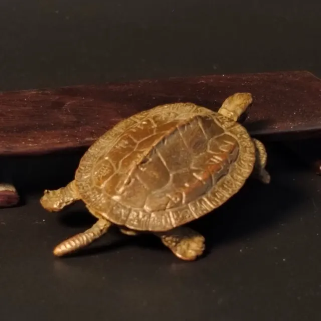 Art Chinese bronze fortune tortoise turtle statue collectable table home decor