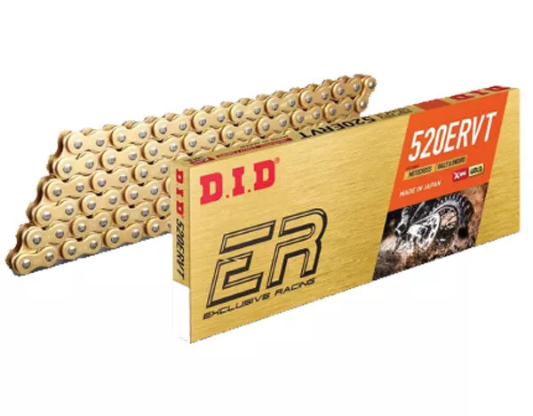 DID 520 ERVT RACE GOLD/GOLD MOTORCYCLE CHAIN ($175.99 RRP) 120 Links Clip Link