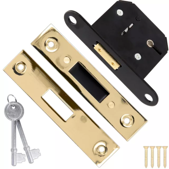 Yale 64 mm Messing TOTSCHLOSS intern Hochsicherheit Fangriegel Türbolzen 2 Schlüssel UK