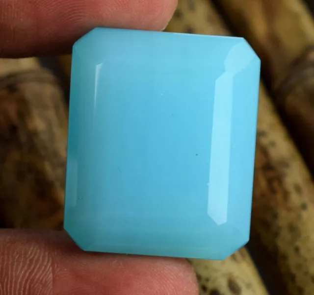 Émeraude Coupe Bleu Welo Opale sans Défaut Gemme Naturel 65.20 CT Certifié