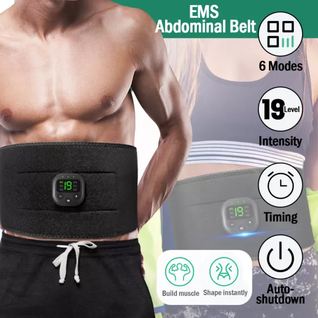 Lazy ABS Abdominal Belt Muscle Trainer EMS Stimulator Toning Smart Training Tool