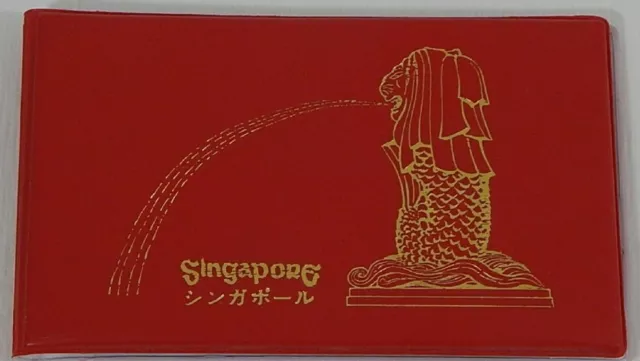 Singapore Malaysia Travel Souvenir Stamp Coin Collection Booklet Red Cover