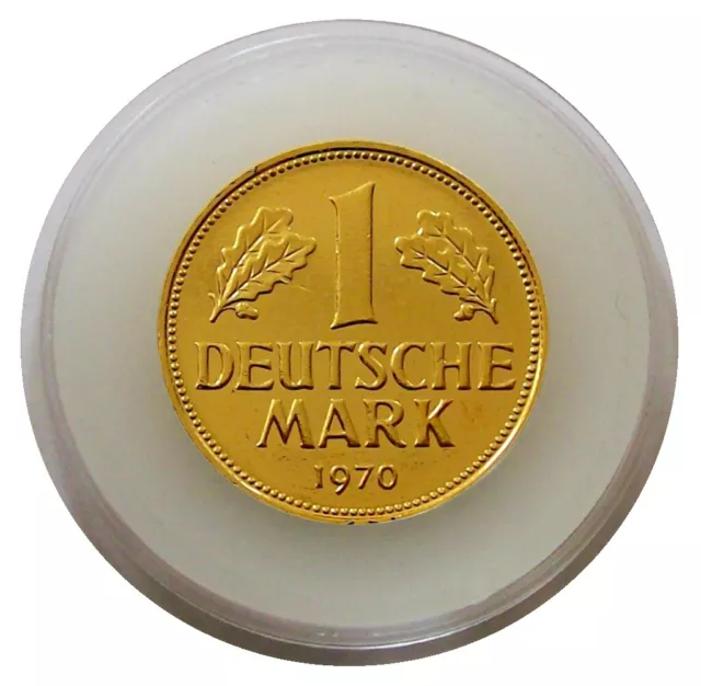 1 DM Deutsche Mark Schaubek Kapsel 24 Karat vergoldet Geburtstag Geschenk