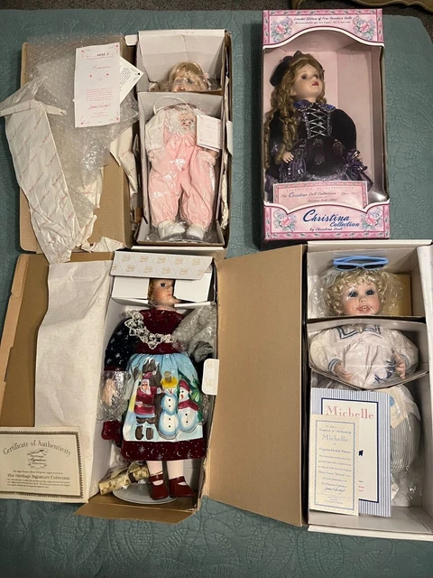 Porcelain Dolls-Lot of 4: Heritage Signature-Hamilton Collection-Christina Verdi