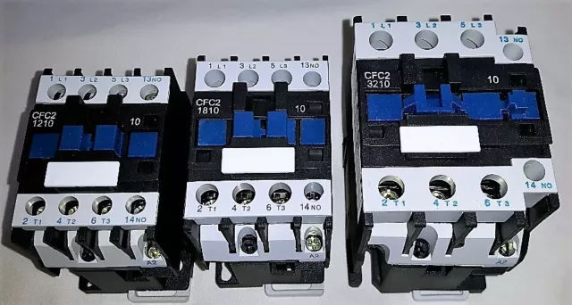Motor contactor, 12, 18 or 32 amp 3 pole, different coil voltages available