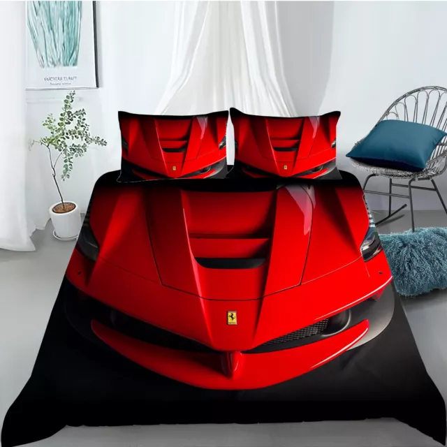 Automobile Motorcycle and Turck Quilt/Doona/Duvet Cover Pillowcase Bedding Set