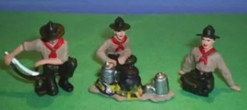 Toy Soldiers Metal American Boy Scouts Camp 4 Pc Set 54Mm