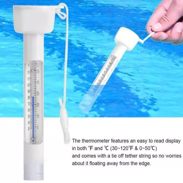 Plastic Swimming Pool Thermometer White Water Temperature Gauge  Swimming Pool