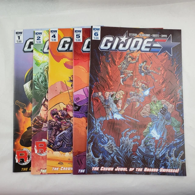 Gi Joe #1 2 4 5 6 The Crown Jewel Of The Hasbro Universe IDW Comic Book Lot of 5