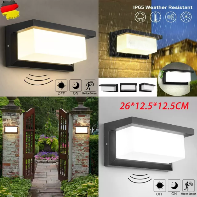 18W LED Außenleuchte mit Bewegungsmelder Wandleuchte Anthrazit Sensor Außenlampe