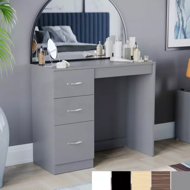 Riano 3 Drawer Dressing Table Vanity Computer Desk Bedroom Storage Furniture