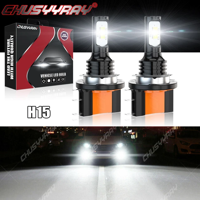 NEW 2PCS H15 White 6000K Replacement LED Headlight DRL Lamp Light kit