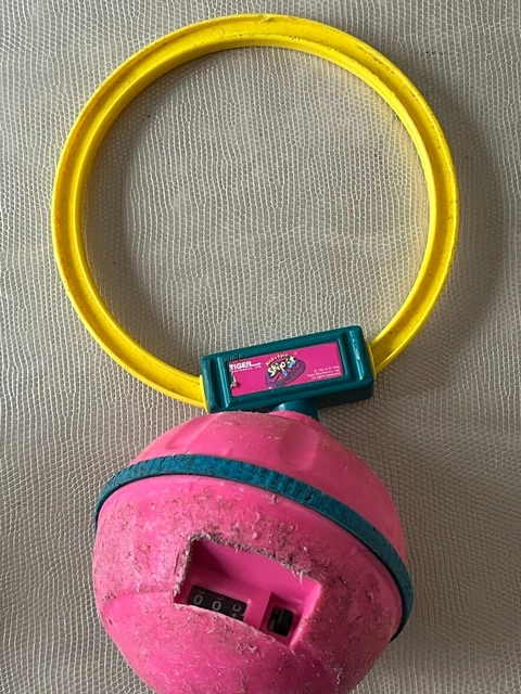 Vintage 1998 Kick And Spin Skip It By Tiger Electronics Pink & Yellow USED AS IS