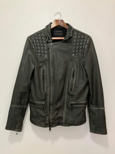 ALL SAINTS CARGO Black Leather Biker Jacket Small Mens £85.00 - PicClick UK