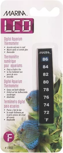 Marina Hagen Fish Aquarium LCD Vertical Thermometer 3" Inches 11227