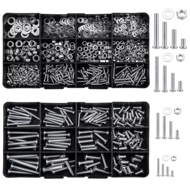 948 Stk Maschinen Schrauben Mit Sechskant Muttern Und Unterlegscheiben Sortiment