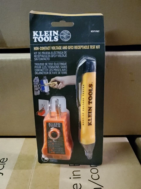 Kit de prueba de voltaje sin contacto y receptáculo GFCI Klein Tools NCVT1PKIT nuevo sellado