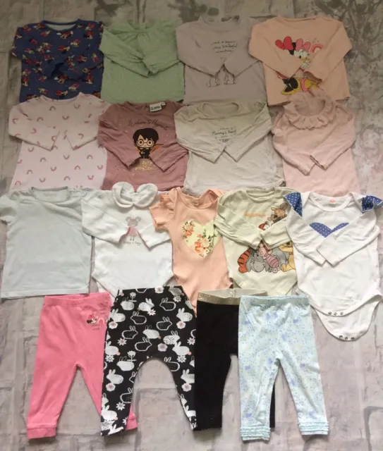 Baby Girls 9-12 Months Clothes Bundle Dress Tops Vests Leggings Next H&M TU Etc