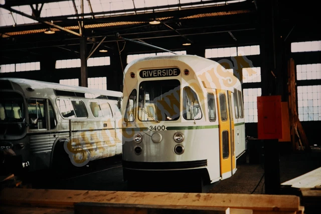 Vtg 1971 Duplicate Train Slide MBTA 3400 Mockup Boston Type 6 Trolley X4L165