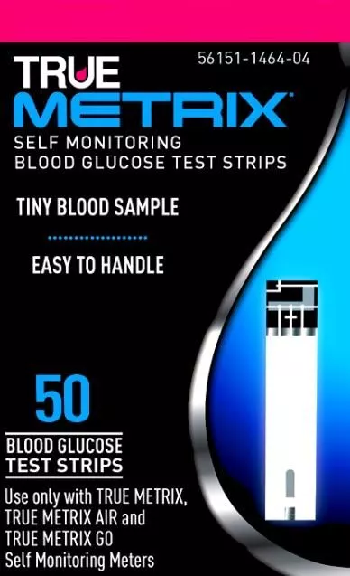 True Metrix Diabetic Blood Glucose Test Strips - 50 Test Strips (Exp 4-2025)