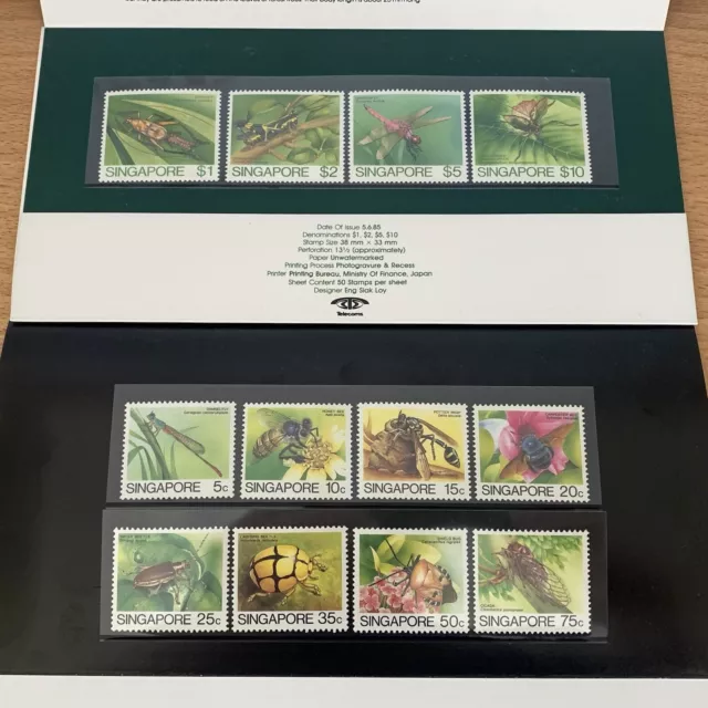 SINGAPORE, 1985 Insects New Definitive Stamp Issues - Presentation Pack