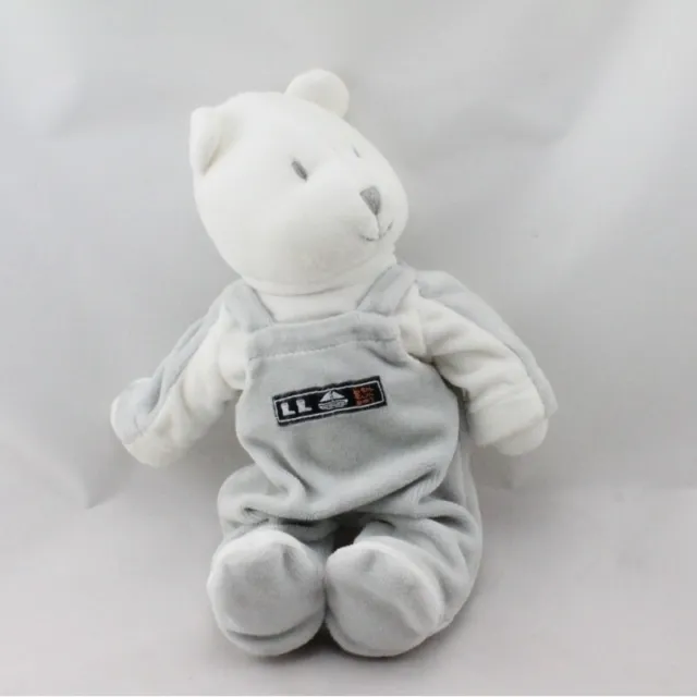Doudou ours blanc gris BERLINGOT - 21501