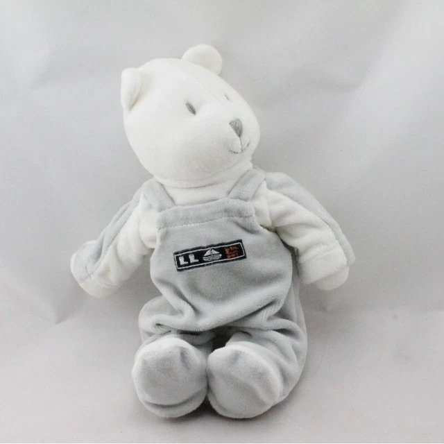 Doudou ours blanc gris BERLINGOT - 21501