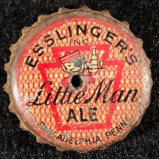 Esslinger Little Man Ale Cork Cone Top Beer Can Bottle Cap Philadelphia Pa Crown