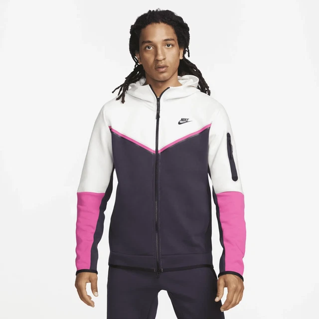 NEW NIKE TECH Fleece Black Full-Zip Sportswear Hoodie ✓ Mens Size