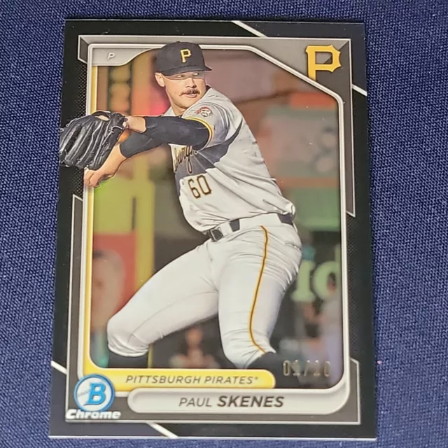 2024 BOWMAN CHROME PAUL SKENES Black Refractor 01/10 Pirates BCP125