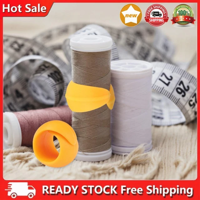 2pcs Thread Stopper Silicone Cross Stitch Clip 2cm Coil Holder (Orange)