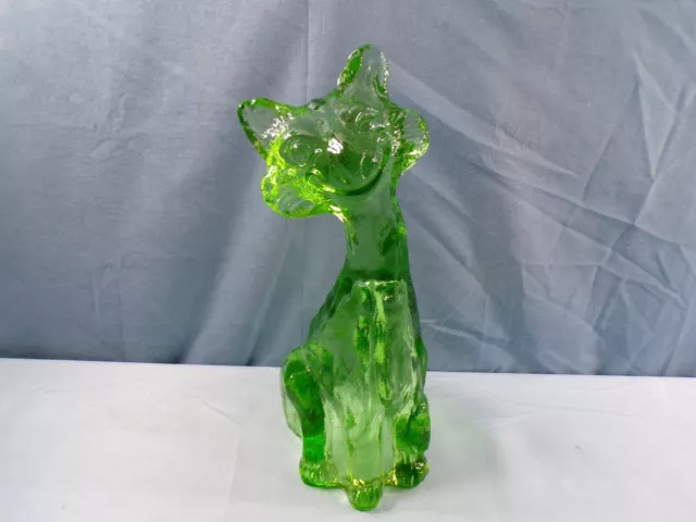 Fenton by Mosser Green Glass Alley Cat Figurine