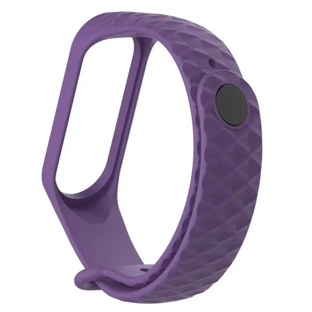 fr Silicone 220mm Wriststrap Watch Band for Miband 3 (Purple)