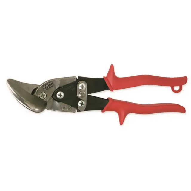 Crescent Wiss Metalmaster Offset Snips Straight To Left Red Grips 9-1/4 In.