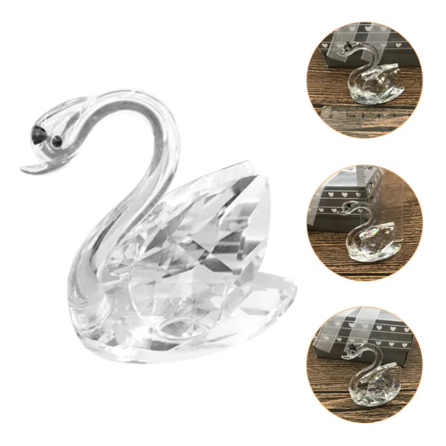 Glass Swan Figurines Swan Ornament Crystal Swan Figurine