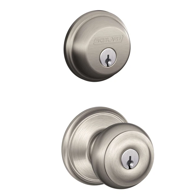 Schlage Georgian Door Knob, Satin Nickel  (17141) FS