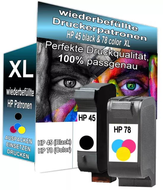 REFILL für HP 45+78 DeskJet 1220c 6122 6127 9300 930c 932c 950c 952c 959c 970cxi