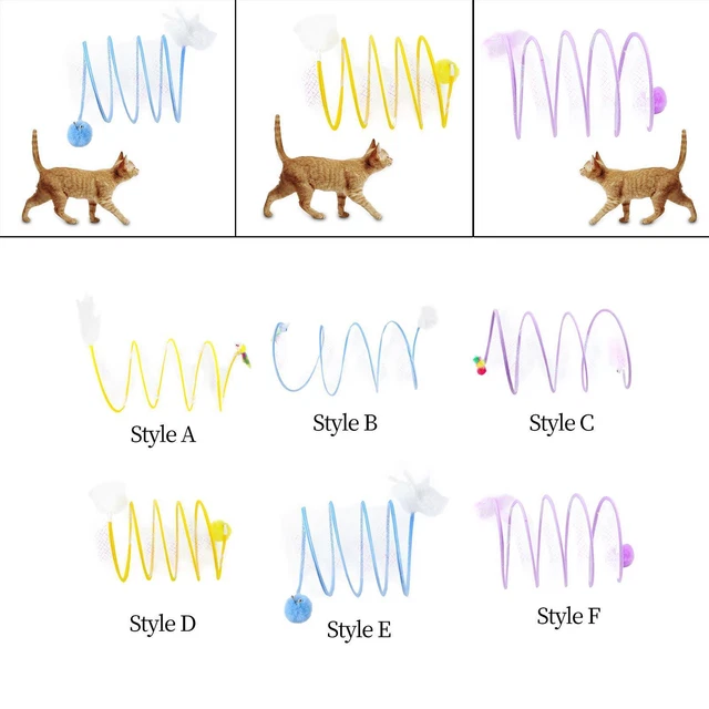 Túnel para gatos plegable, juguete interactivo, juguete de resorte,
